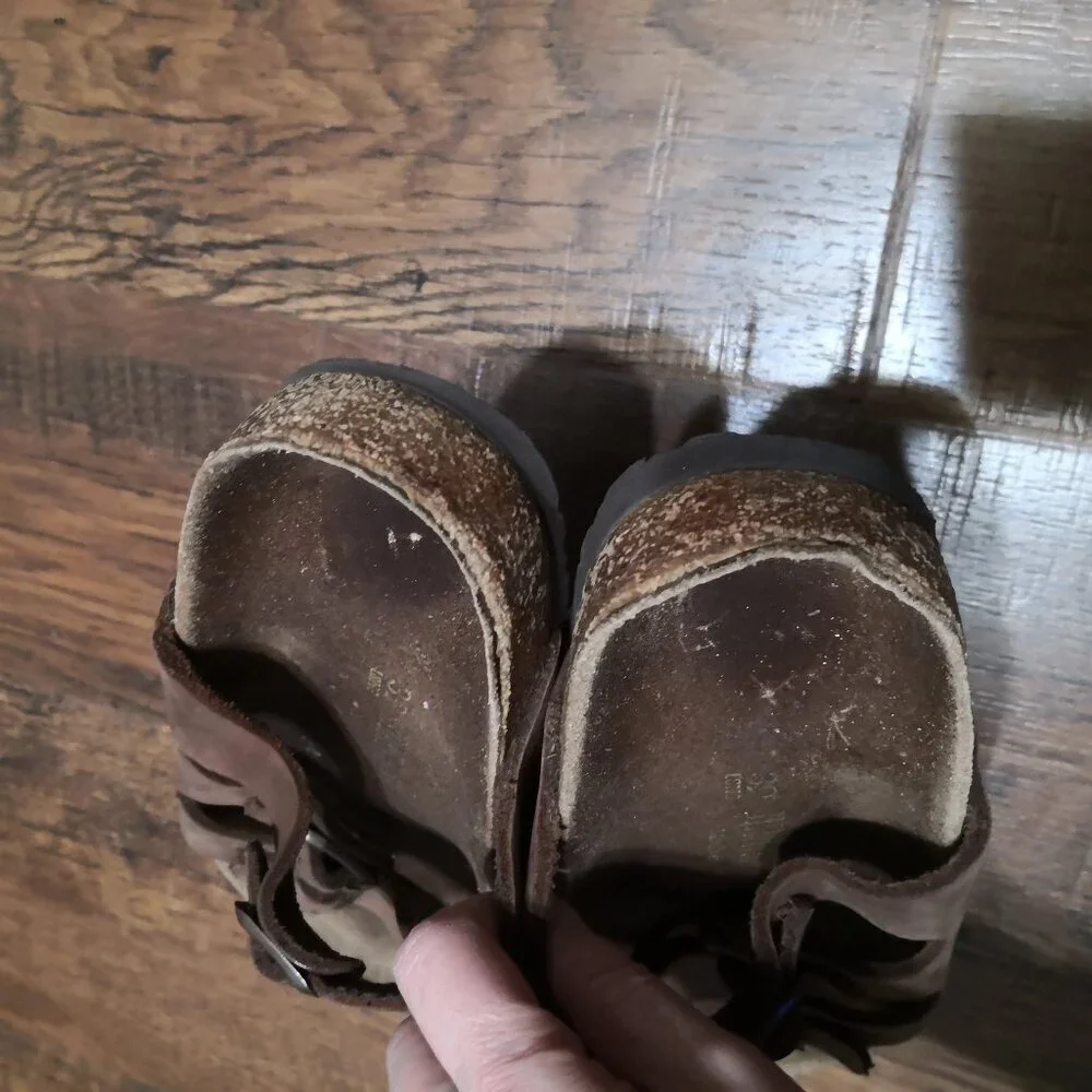 Birkenstock Florida 3 Strap Buckle Leather Sandals Men's 6 Ladies 8‎